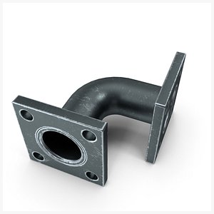 3D model Double  Square Flange Steel Medieval PBR