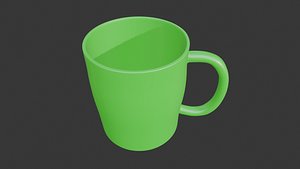 3D green Ceramic Mug model