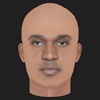 Low Poly Pusha T Rapper Head