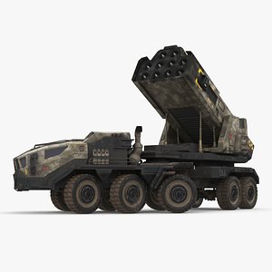 Sci Fi Military Transport Vehicle Dirty Rigged 3D model