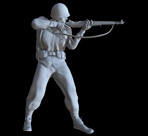 3D ww2 soldier model