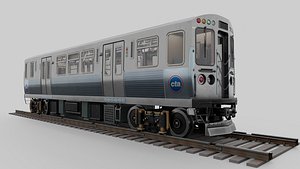 3D Chicago CTA train 5000 metro series Low-poly 3D model model
