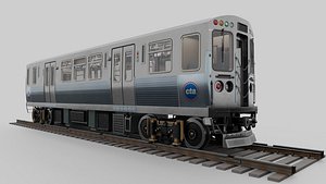 Chicago CTA train 5000 metro series Low-poly 3D model
