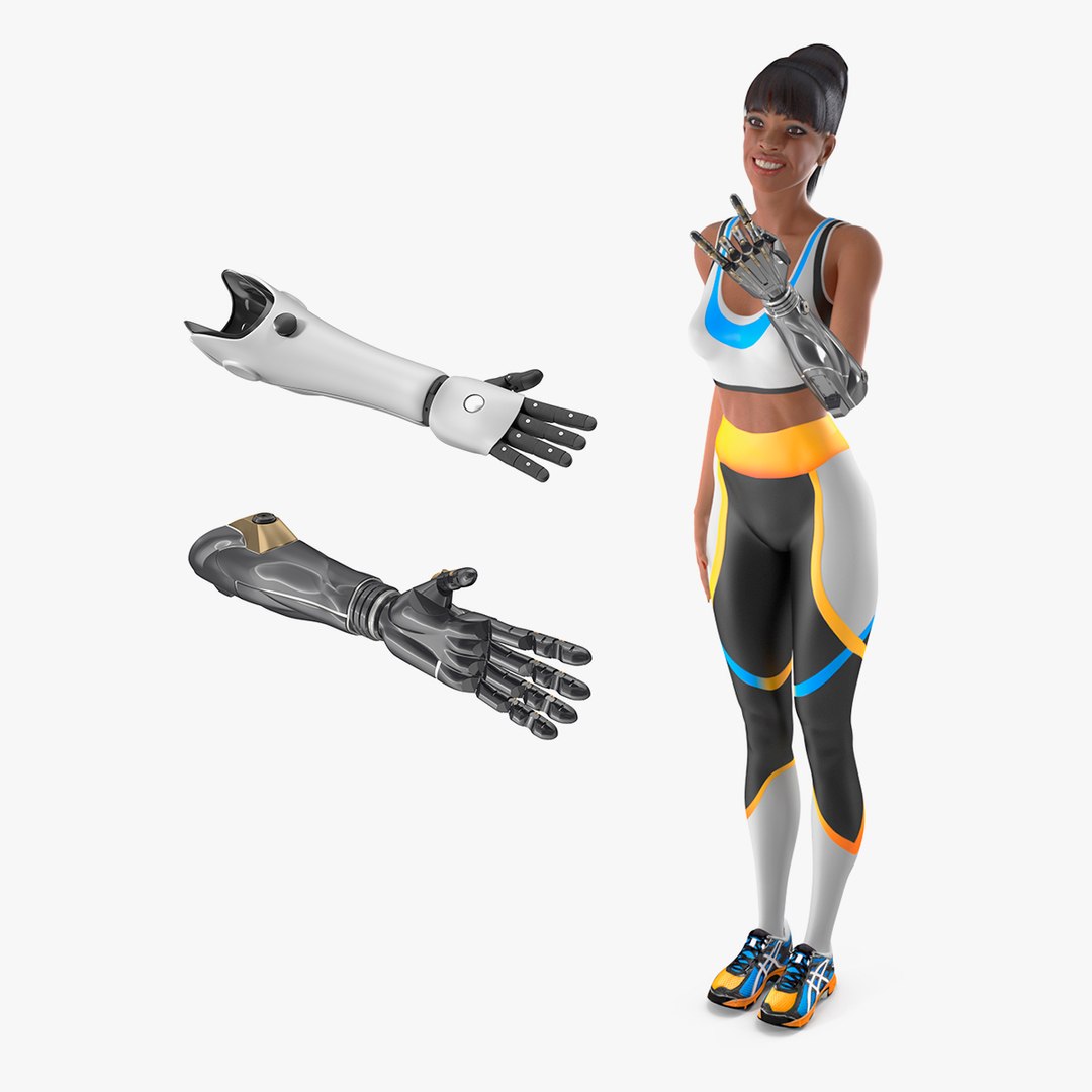 Women with Prosthetic Arms Collection 2 3D model preview