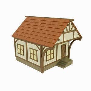 3D Lowpoly Medieval House 4 model