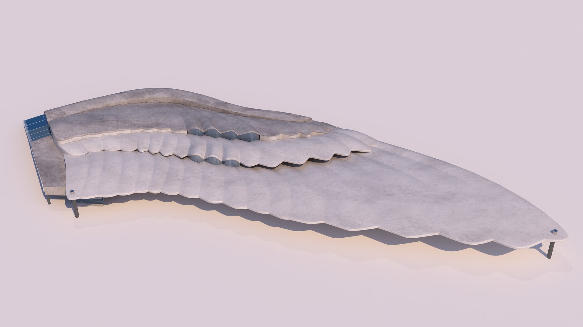 3D Model 0127 - Bird Wing Building - TurboSquid 2236535