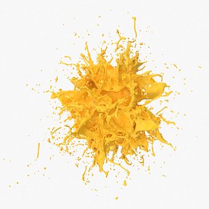 3D Yellow Splash 16 model