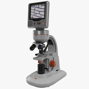 3d model lcd digital microscope white
