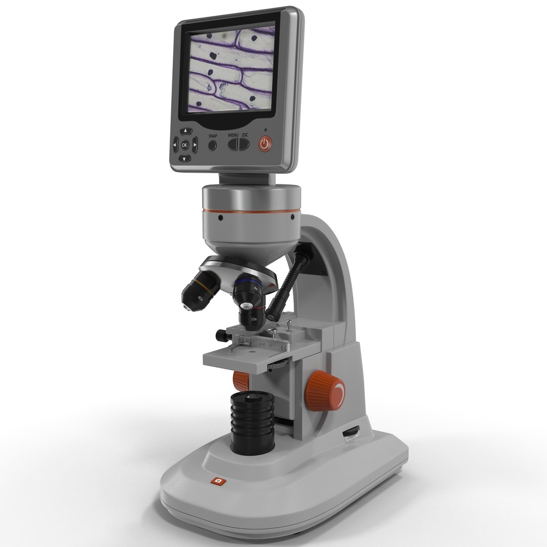 LCD Digital Microscope White 3D model preview