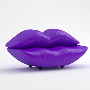 3D Lips Sofa purple