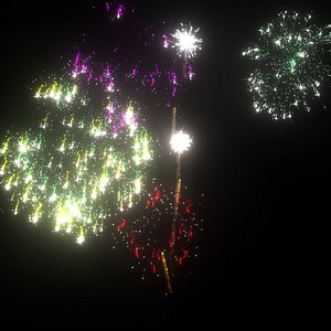scene fireworks 3d model
