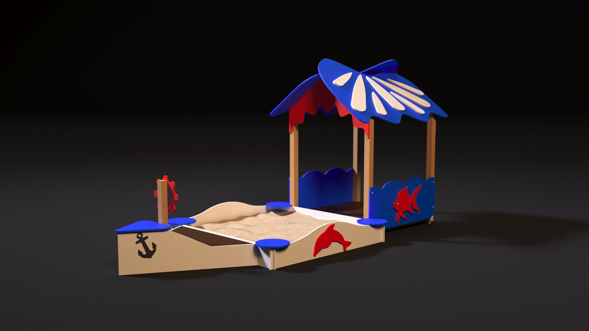 Sandbox Boat With A House 3D Model - TurboSquid 1777633