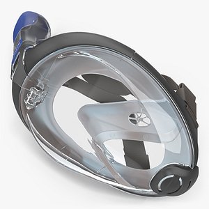 3D model lying face snorkel mask