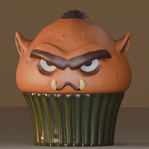Weird muffin Orc  cupcake 3D model