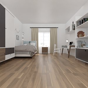 3D Modern Bedroom Scene