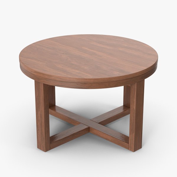 Ring Table Dark Wood 3D