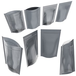 Zipper Storage Bag Stand Up Pouch Food Package 3D model