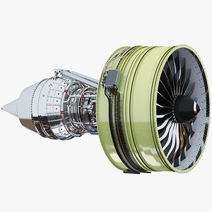 turbofan aircraft engine 3d model