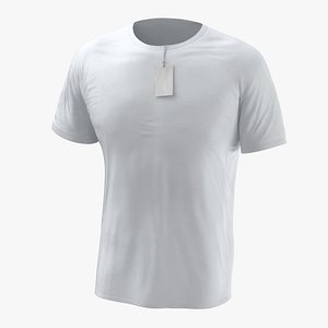 male crew neck worn 3D model