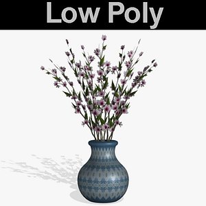 3d model peach blossoms pl