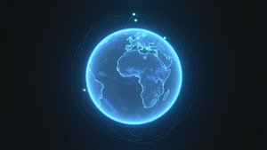 Animated Hologram Planet Earth Sci-Fi 3D Model 8k Textures 3D model