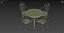 Antique Outdoor - Garden table and chairs - Furniture set 3D model