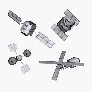 satellites space 3d model
