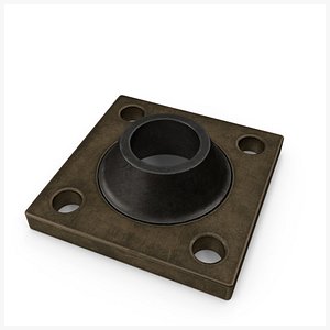 Square Flange SteamPunk PBR 3D model