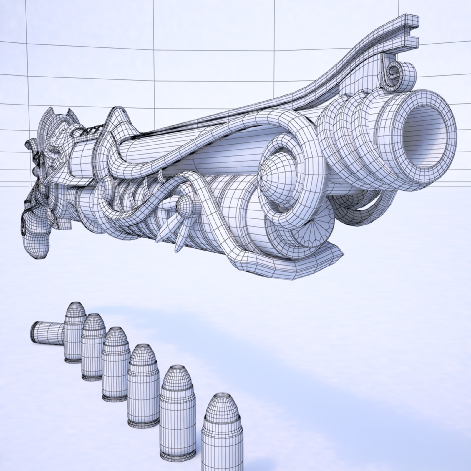Bullets pistol fantasy rifle model - TurboSquid 1207948