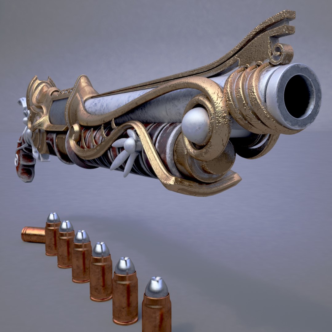 Bullets pistol fantasy rifle model - TurboSquid 1207948