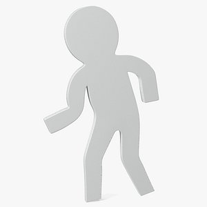 Plastic Stickman Rigged White 3D model