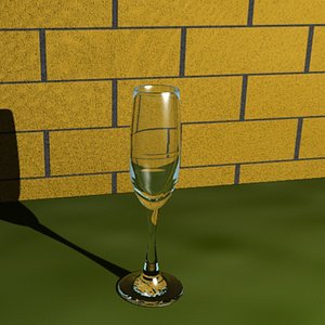 glass champagne flute 3d model
