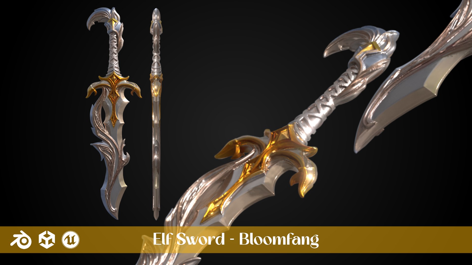 Stylized Fantasy Sword Pack - Elf Sword 3D Model - TurboSquid 2426800