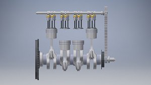 Cranck and Cham Shaft engine 3d model