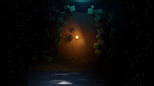 low poly campfire