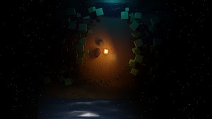 low poly campfire