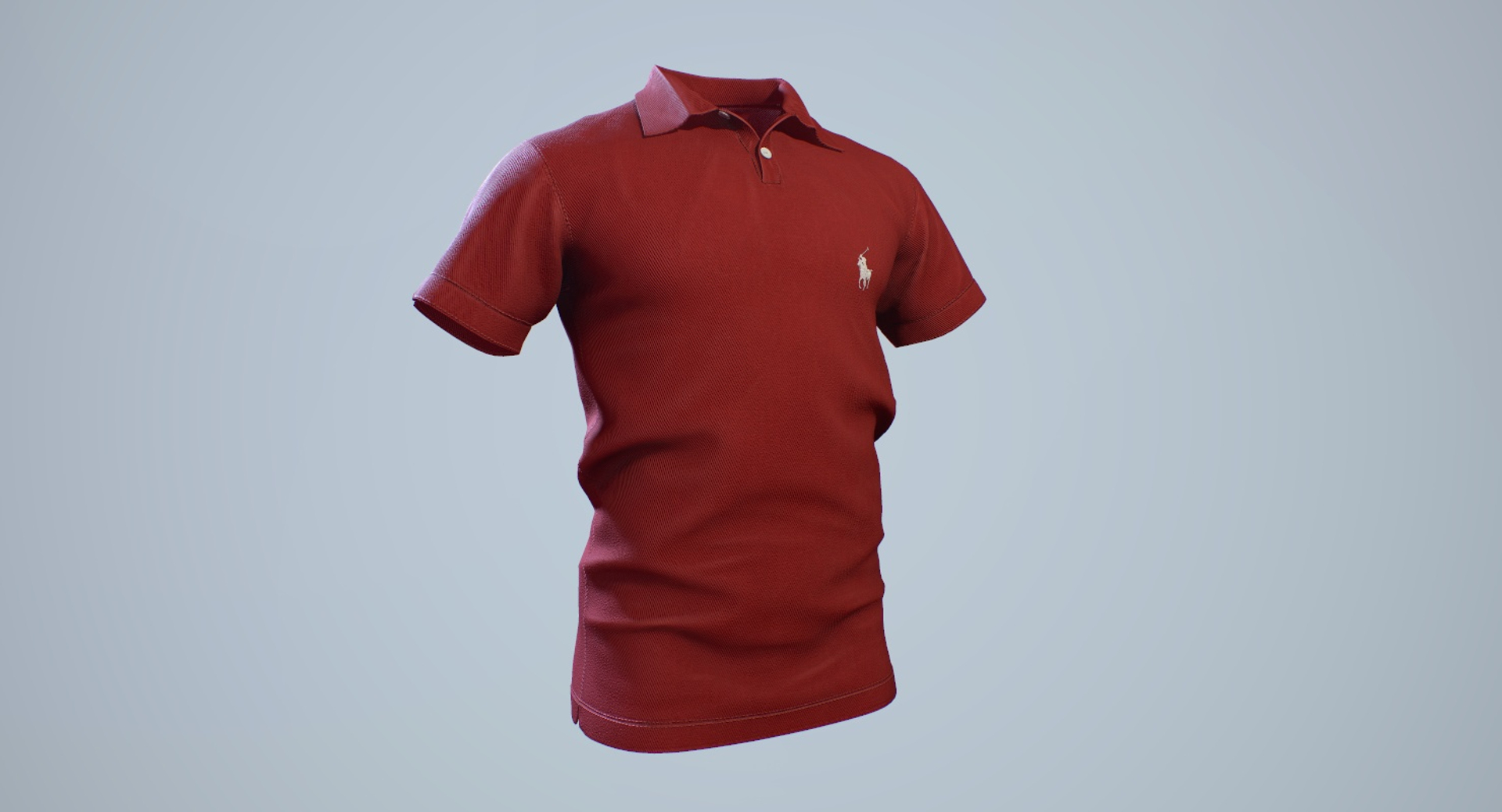 Polo Shirt Red 3D - TurboSquid 1365901