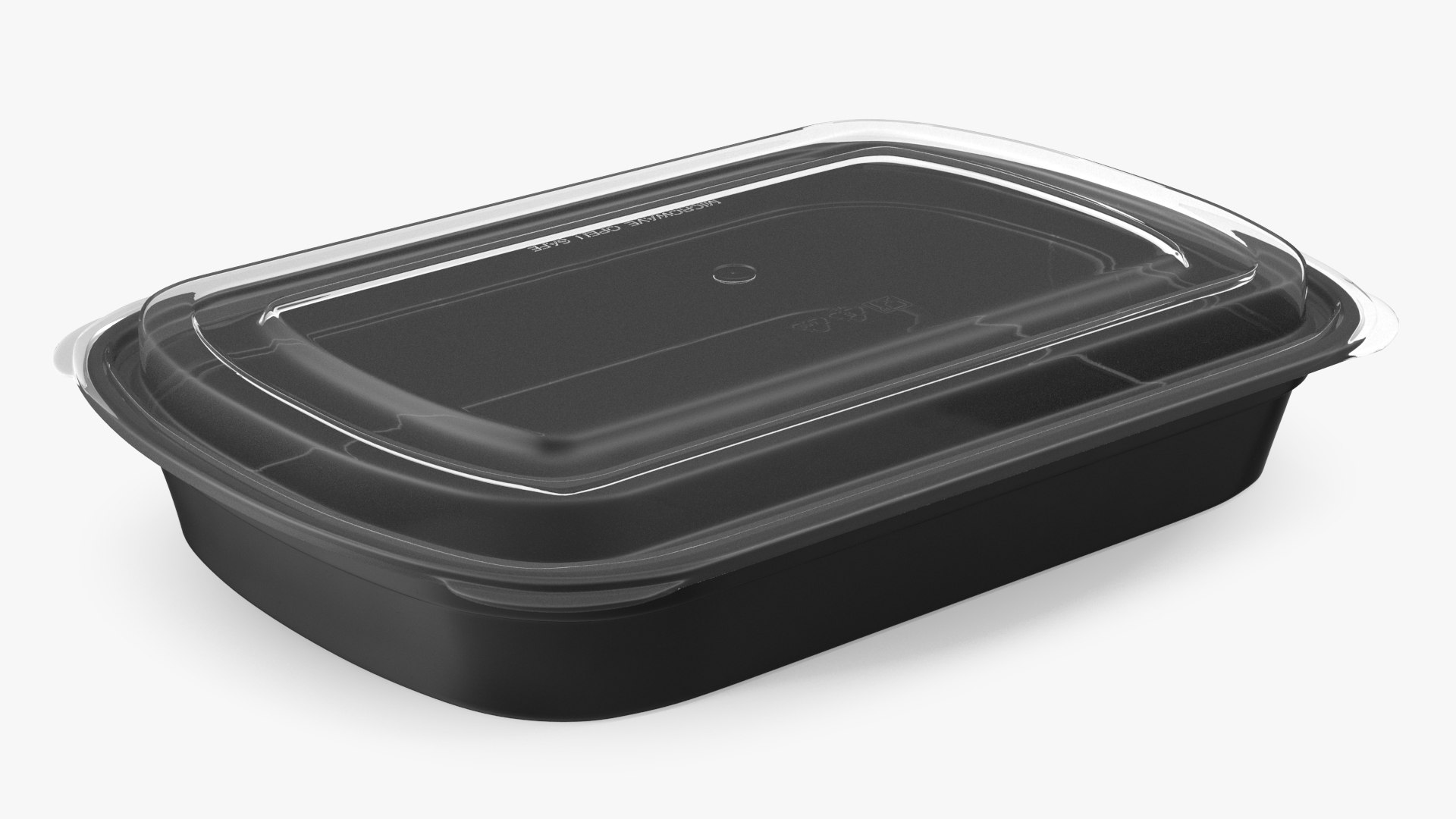 Plastic Takeout Food Container with Clear Lid 3D model preview