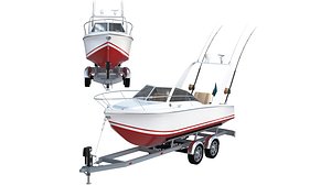 3D Pleasure fishing boat