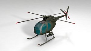 3D oh-6 army helicopter
