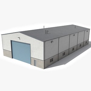 Warehouse Building 68 PBR Low Poly 3D model