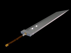 buster sword ff7 cloud 3d max