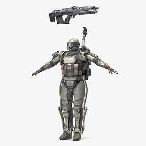 3D Exoskeleton Future Soldier A-pose