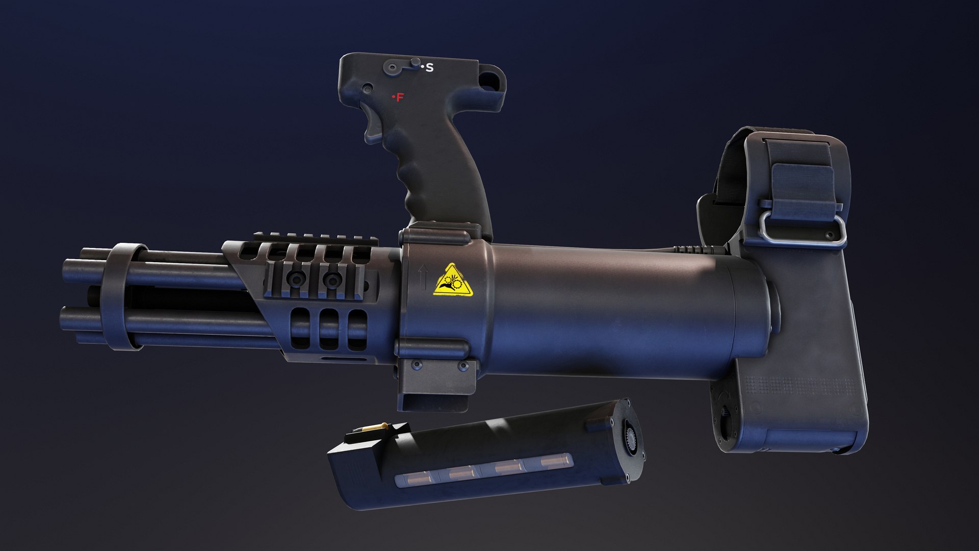 Arm Mounted 22LR Minigun model https://p.turbosquid.com/ts-thumb/N6/D19nwI/VF/22lr_minigun_prev_004/jpg/1730632800/1920x1080/fit_q87/ba4165c8f774475d2f68e837d811c4142c16a5c8/22lr_minigun_prev_004.jpg