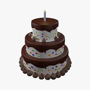 Birthday Cake Cartoon 3D model
