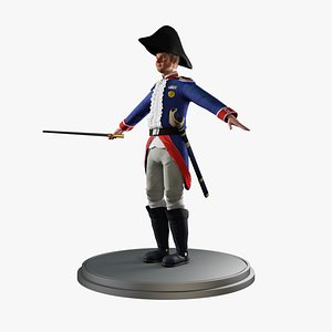 Dutch East India Company soldiers in uniform 3D model