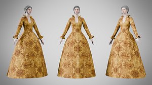 Dress 30 Amber Stream Brocade 3D model