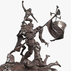 Dystopian War Monument Statue