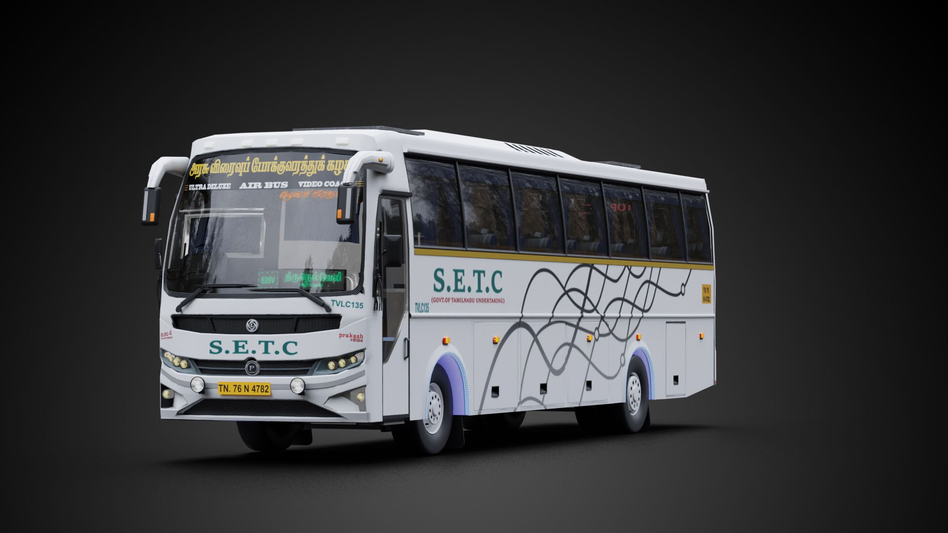 Prakash Vega SETC Tamil Nadu Bus Model 3D Model - TurboSquid 1887438