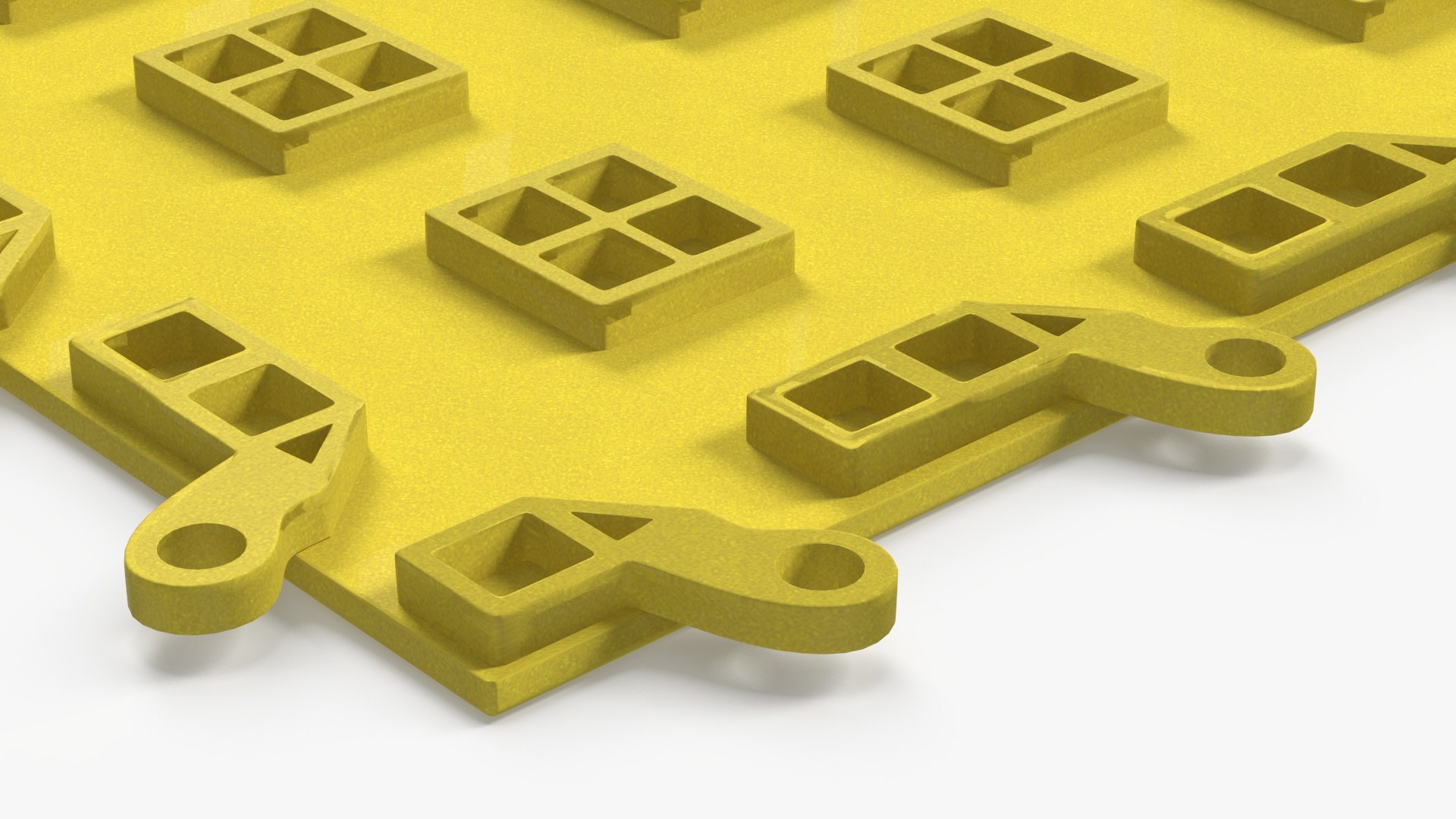 3D Model Connectable Floor Mat Tile Yellow - TurboSquid 2234535